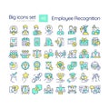 Employee recognition RGB color icons set