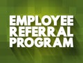 Employee Referral Program text quote, concept background