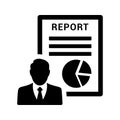 Employee Report icon. Black vector design