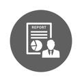 Employee Report icon. Gray vector graphics