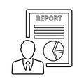 Employee Report outline icon. Line art vector