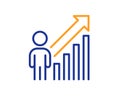 Employee result line icon. Business growth statistics sign. Vector