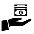 Employee salaries vector Icon. remuneration illustration symbol. allowance sign or logo.