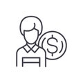 Employee salary black icon concept. Employee salary flat vector symbol, sign, illustration.