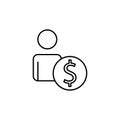 employee salary line icon. Element of business organisation icon for mobile concept and web apps. Thin line employee salary icon