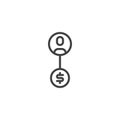 Employee salary line icon