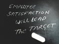 employee satisfaction will lead the target notes written on chalkboard concept