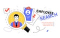 Employee search - modern colorful flat design style web banner