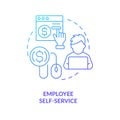 Employee self service blue gradient concept icon