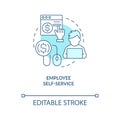 Employee self service turquoise concept icon