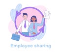 Employee Sharing concept with business people