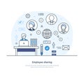 Employee sharing, working system, employment option business concept