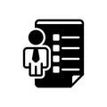 Black solid icon for Employee Skills, employee and dexterity