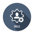 Employee skills icon. Skills icon with star sign. Skills icon and best, favorite, rating symbol. Vector icon