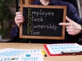 Employee Stock Ownership Plan ESOP is shown on the conceptual business photo Royalty Free Stock Photo