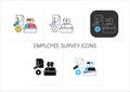 Employee survey icons set