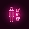 employee talent marks icon. Elements of HR & Heat hunting in neon style icons. Simple icon for websites, web design, mobile app,