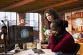 Employee talking with coworker in AI Silicon Valley workplace