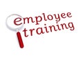 Employee training with magnifying glass