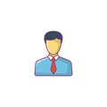 Employee vector line flat icon Royalty Free Stock Photo