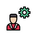 Employee vector flat colour icon Royalty Free Stock Photo