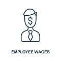 Employee Wages icon from business training collection. Simple line Employee Wages icon for templates, web design and infographics