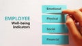 Employee Well-being Indicators checklist using sticky pad Royalty Free Stock Photo
