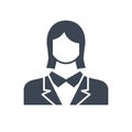 Employee Woman Glyph Flat Vector Icon