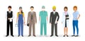 Employee and workers characters standing together. Royalty Free Stock Photo