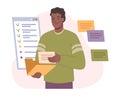 Employee working with business files