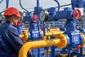 Employee working on the gas treatment plant