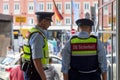 Employees of DB security in Munich main railway station