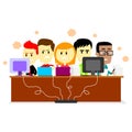 Employees feeling Uncomfortable Working in a Small & Crowded Room Royalty Free Stock Photo