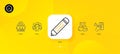 Employees group, Pencil and Dont touch minimal line icons. For web application, printing. Vector