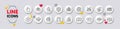 Employees messenger, Inspect and Chemistry lab line icons. For web app, printing. White buttons 3d icons. Vector