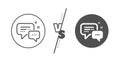 Employees messenger line icon. Speech bubble sign. Chat message. Vector