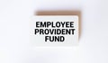 Employees Provident Fund EPF is shown using a text Royalty Free Stock Photo