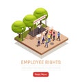 Employees Rights Protection Isometric Composition Royalty Free Stock Photo