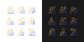 Employees team gradient icons set for dark and light mode