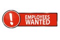 Employees Wanted Web Button - Vector Illustration - Isolated On White Royalty Free Stock Photo