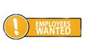 Employees Wanted Web Button - Vector Illustration - Isolated On White Royalty Free Stock Photo