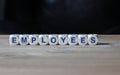 Employees word cubes