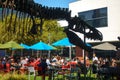 Employees working outdoors at Googleplex headquarters main office