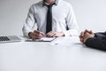 Employer arriving for a job interview, committee listen to candidate answers explaining about his profile and colloquy dream job,