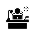 Black solid icon for Employer, proprietor and owner