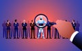 Employer searching for candidates, with a robot standing out as the preferred choic