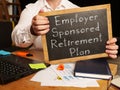 Employer-Sponsored Retirement Plan is shown on the conceptual business photo