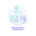 Employer value proposition blue gradient concept icon