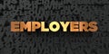 Employers - Gold text on black background - 3D rendered royalty free stock picture