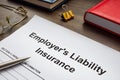 Employers liability insurance application form on the table. Royalty Free Stock Photo